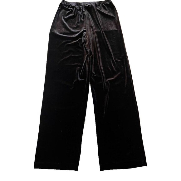 Vtg Notations Pants PM Black Velvet Pull-On Dressy Holiday Retro Glam Elegant - Picture 4 of 4